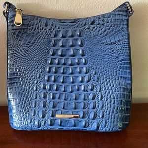 Brahmin Katie Crossbody 10.2” W x 10.2” H x 2.5”D weight:  1.43 lbs, Iris Blue